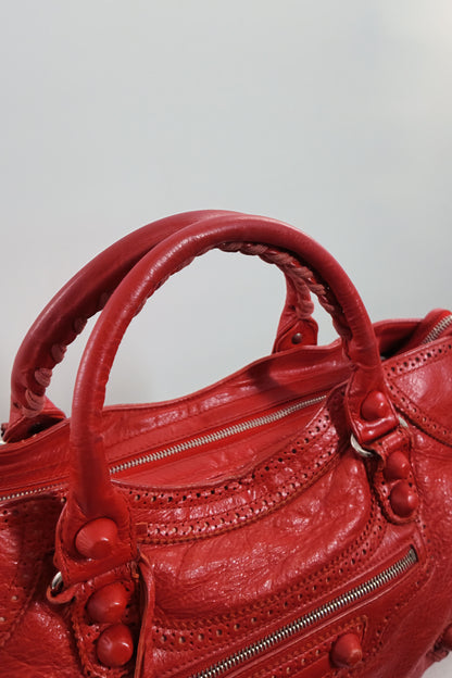 Balenciaga Red City Bag Giant Brogues