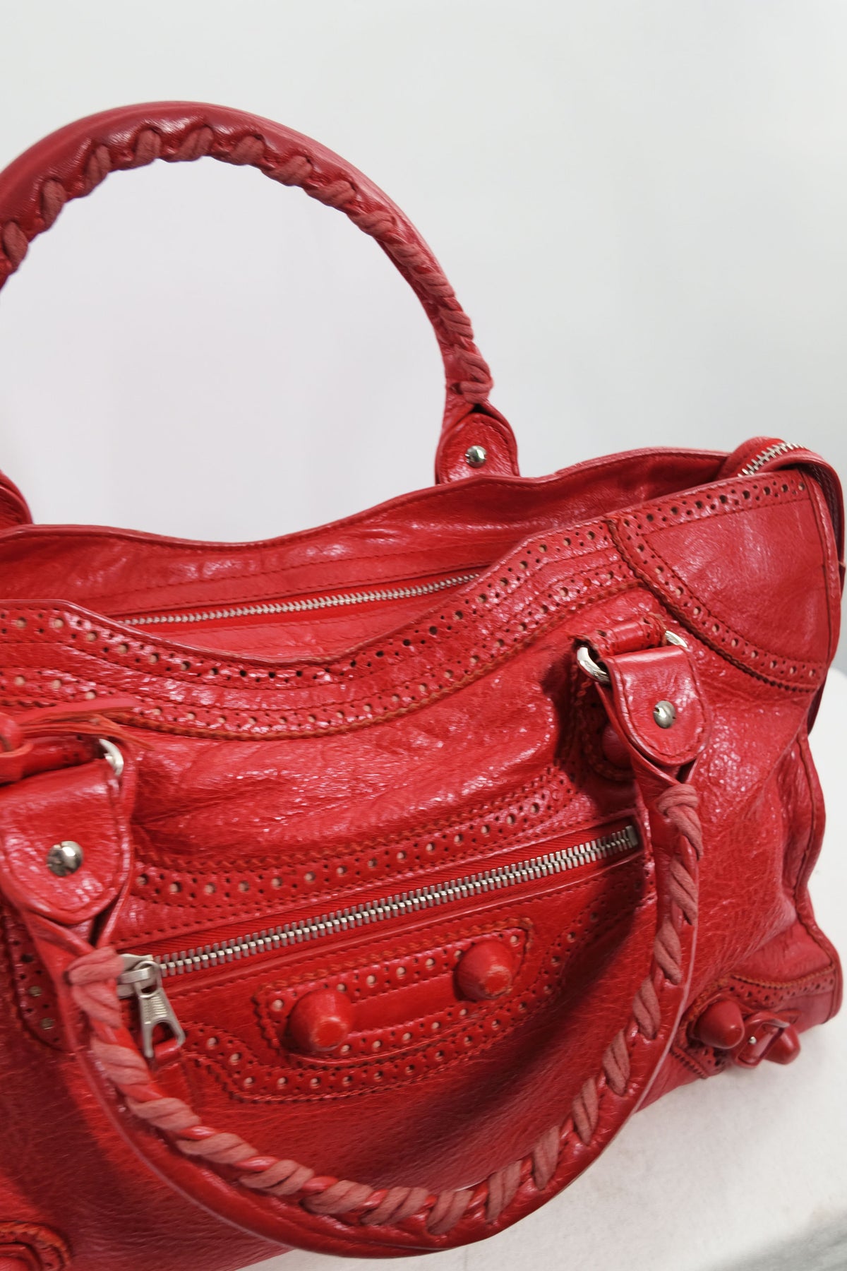 Balenciaga Red City Bag Giant Brogues