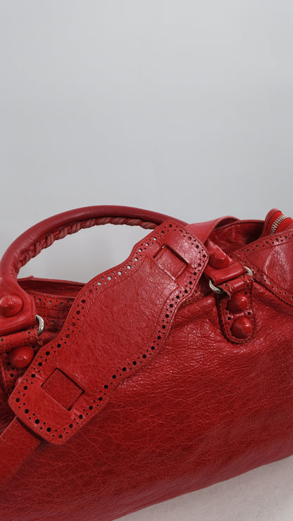 Balenciaga Red City Bag Giant Brogues