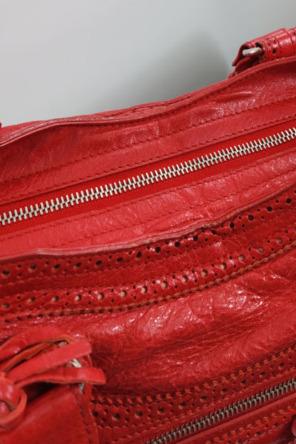 Balenciaga Red City Bag Giant Brogues