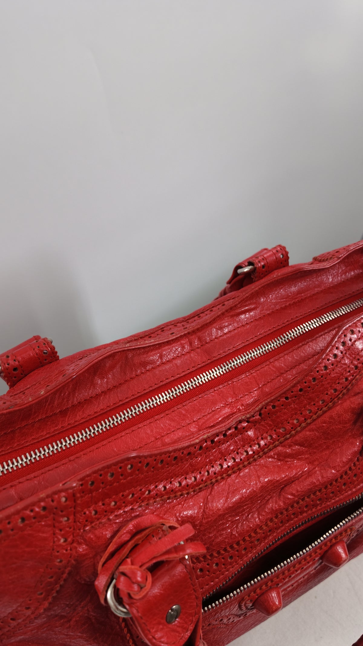 Balenciaga Red City Bag Giant Brogues