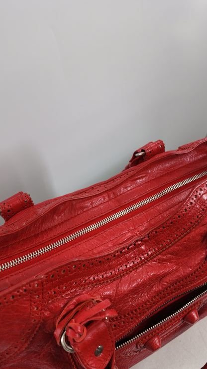 Balenciaga Red City Bag Giant Brogues