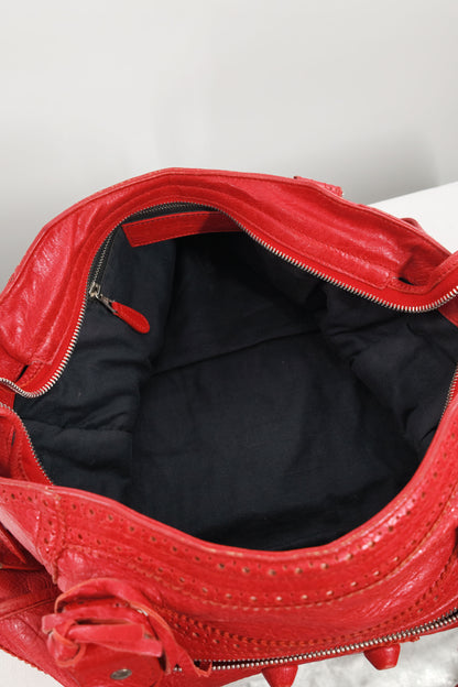 Balenciaga Red City Bag Giant Brogues