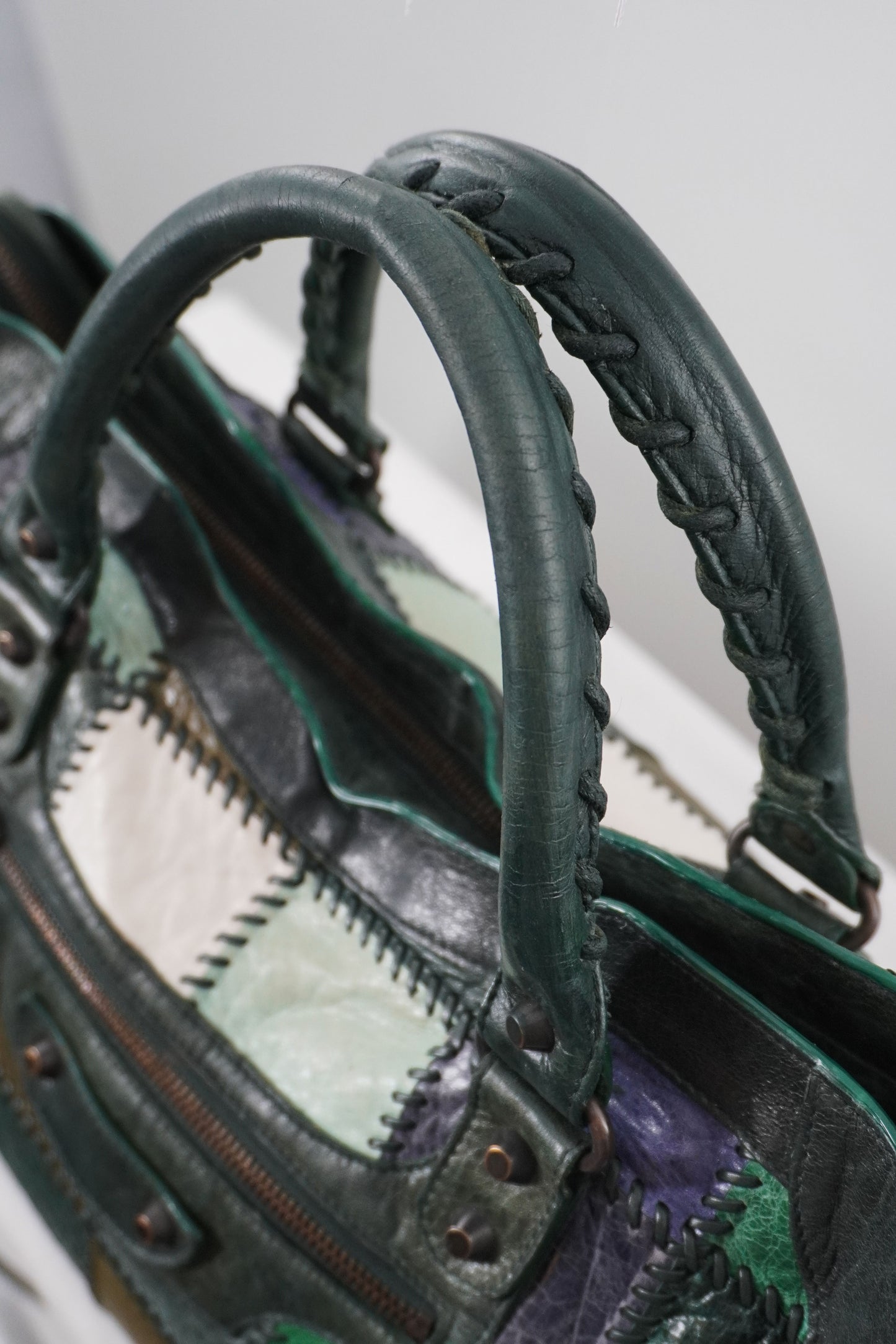 2009 Balenciaga Green Patchwork Medium City Bag
