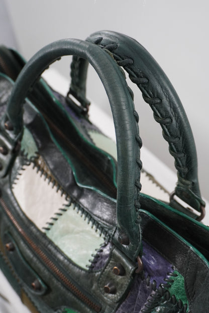 2009 Balenciaga Green Patchwork Medium City Bag