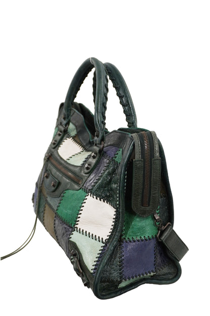 2009 Balenciaga Green Patchwork Medium City Bag
