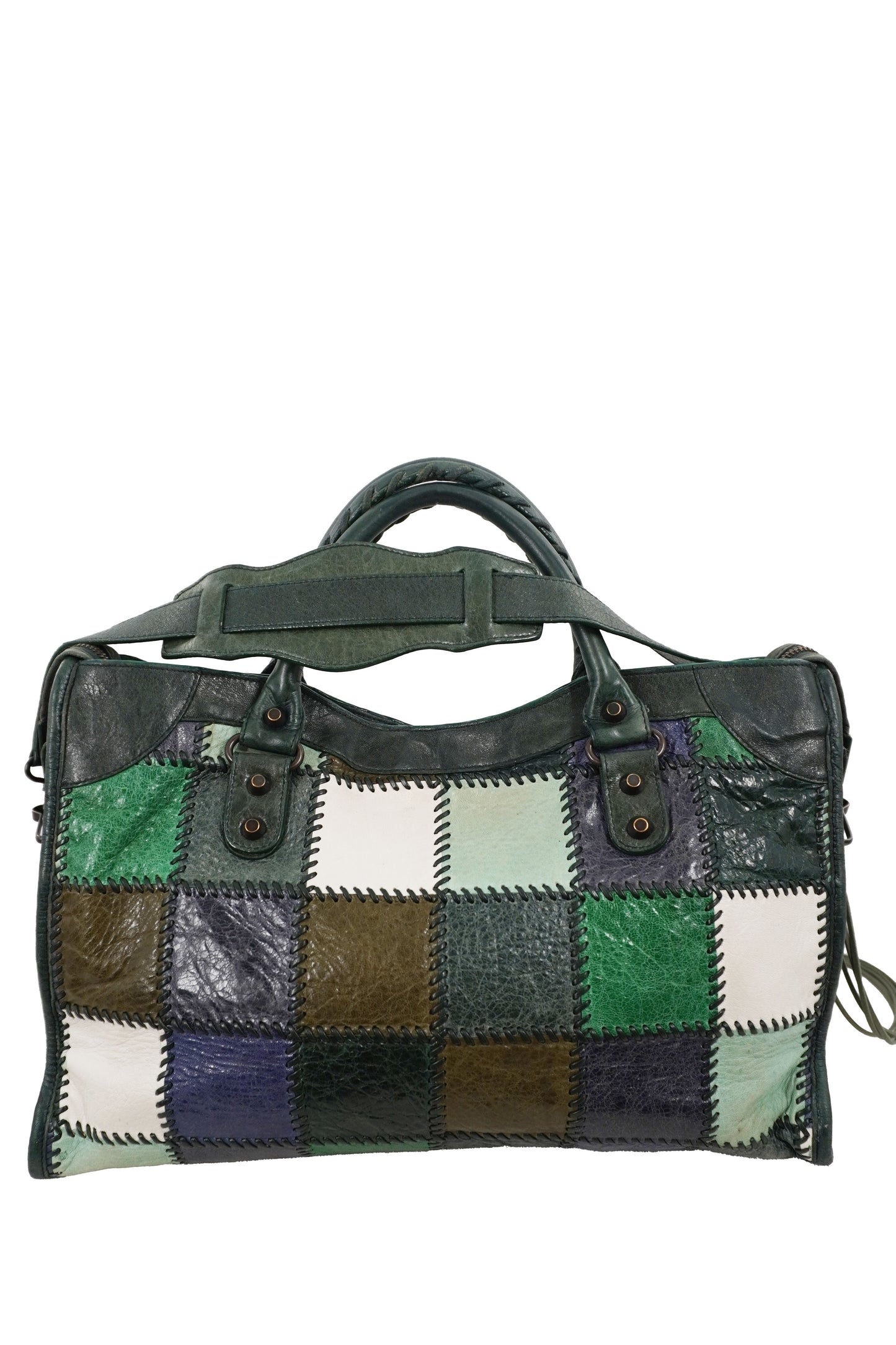 2009 Balenciaga Green Patchwork Medium City Bag
