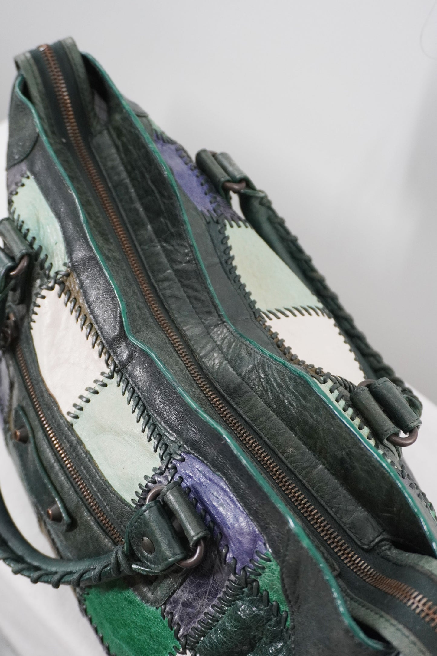 2009 Balenciaga Green Patchwork Medium City Bag