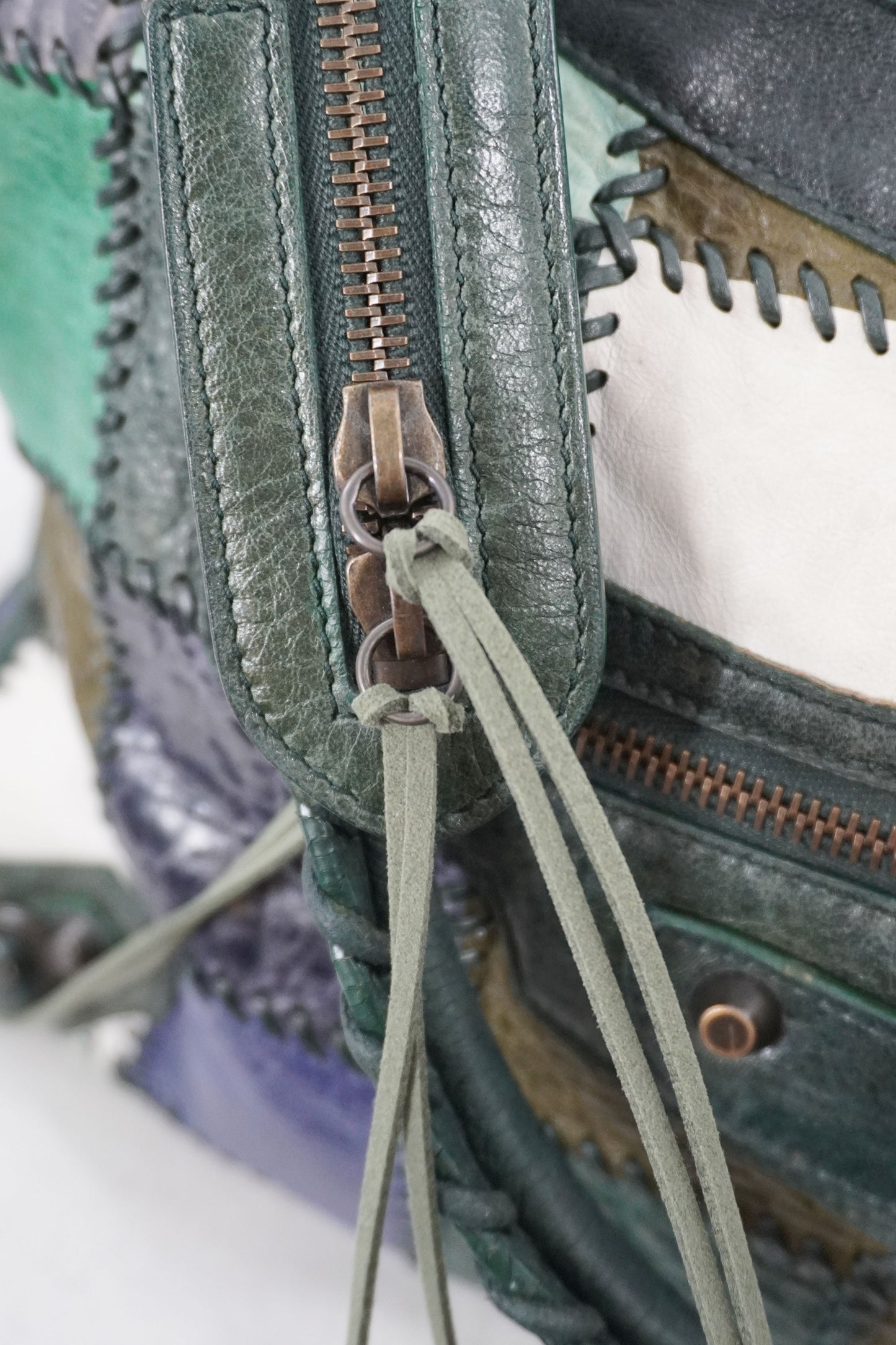 2009 Balenciaga Green Patchwork Medium City Bag