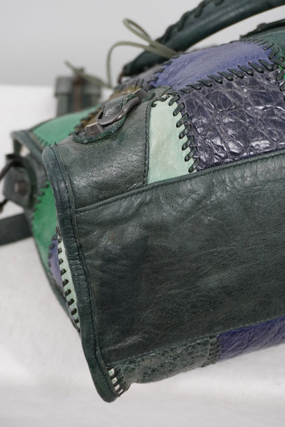 2009 Balenciaga Green Patchwork Medium City Bag