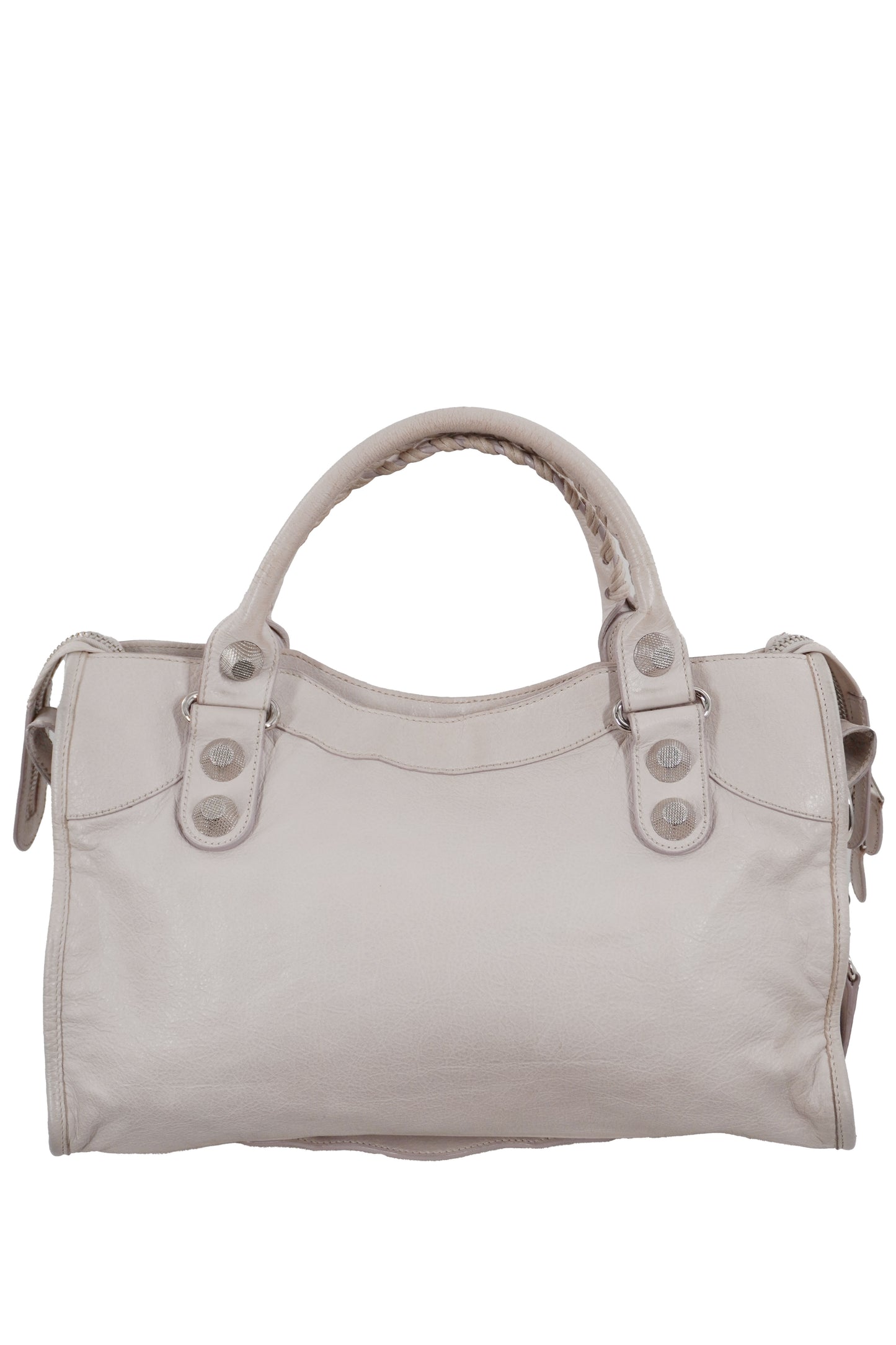2010-2012 Balenciaga White Medium City Bag Giant 21 Silver Studs
