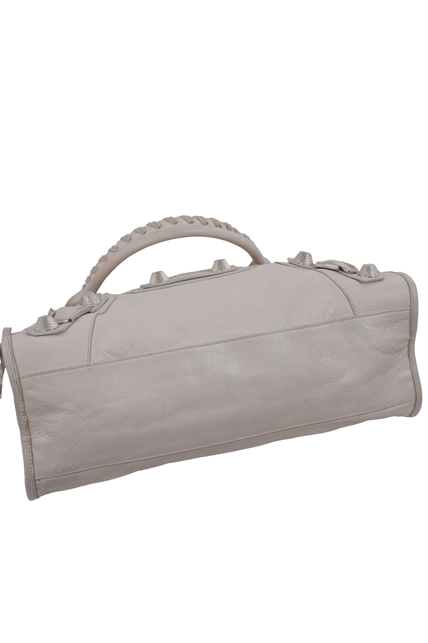 2010-2012 Balenciaga White Medium City Bag Giant 21 Silver Studs