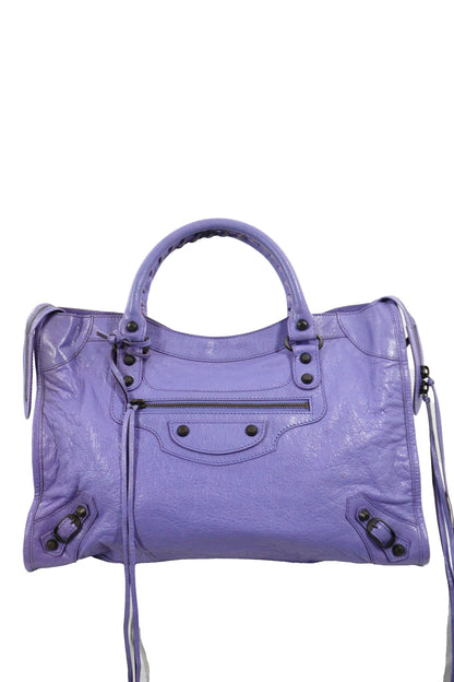 2013 Balenciaga Purple Mauve Medium City Bag Giant 12 Brass Hardware