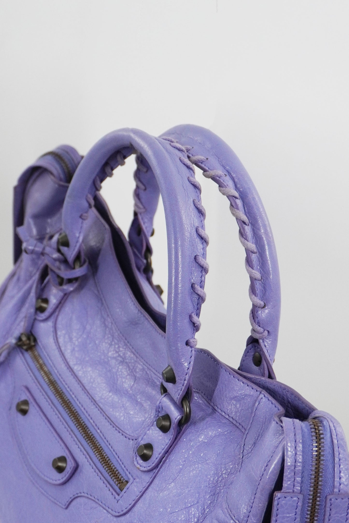 2013 Balenciaga Purple Mauve Medium City Bag Giant 12 Brass Hardware