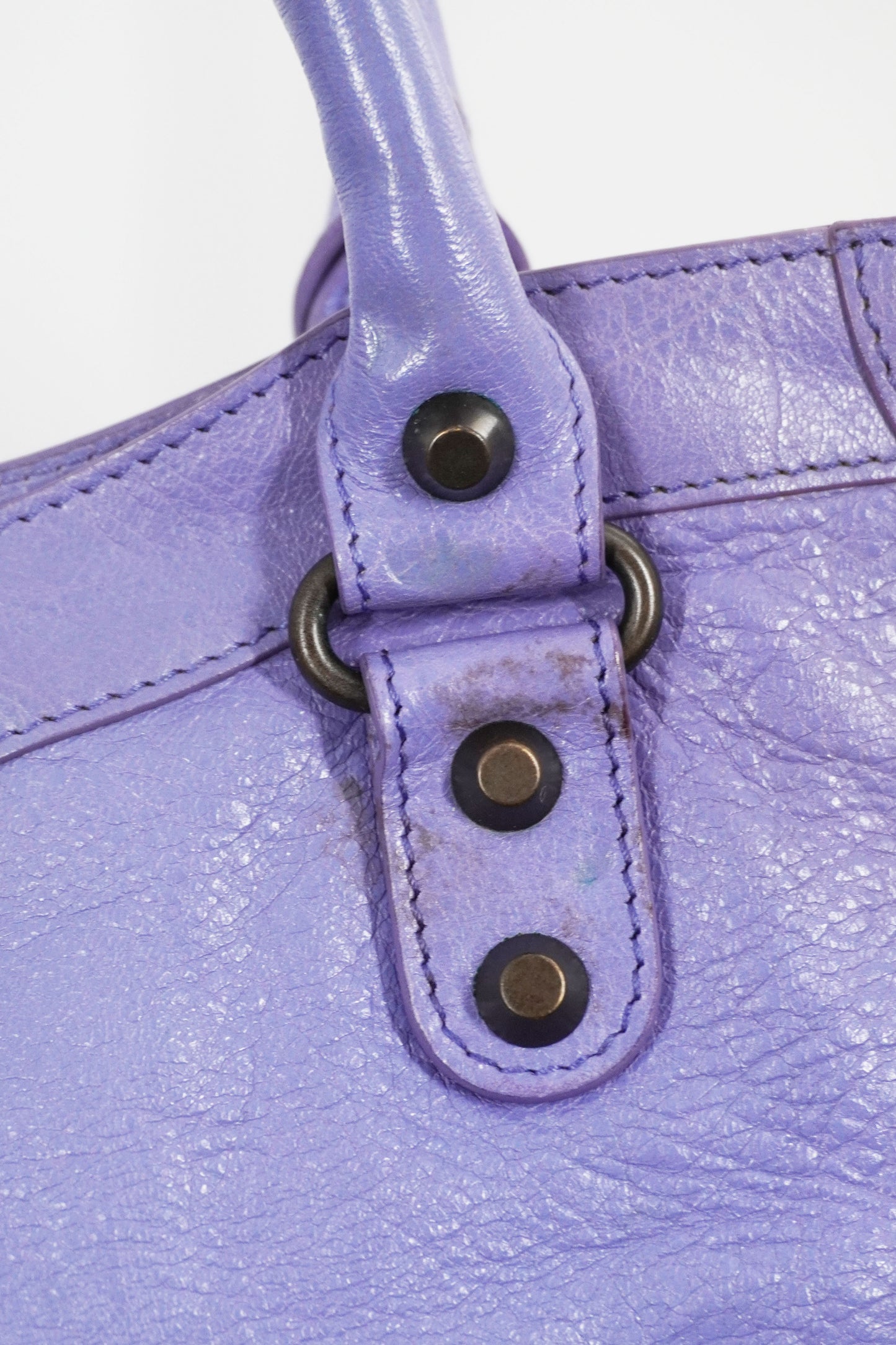 2013 Balenciaga Purple Mauve Medium City Bag Giant 12 Brass Hardware