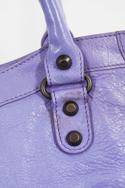 2013 Balenciaga Purple Mauve Medium City Bag Giant 12 Brass Hardware