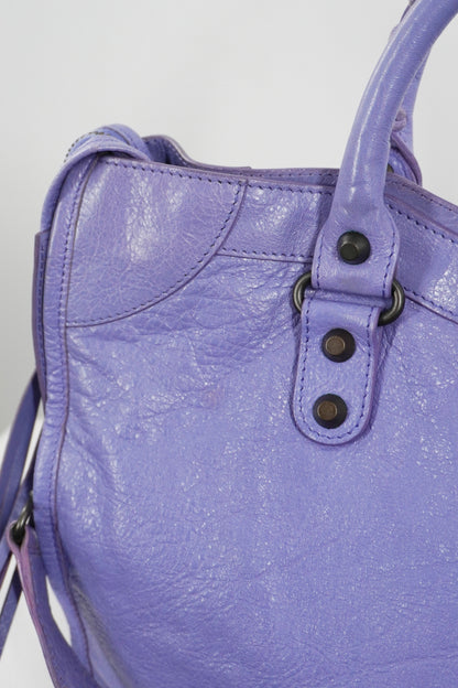 2013 Balenciaga Purple Mauve Medium City Bag Giant 12 Brass Hardware