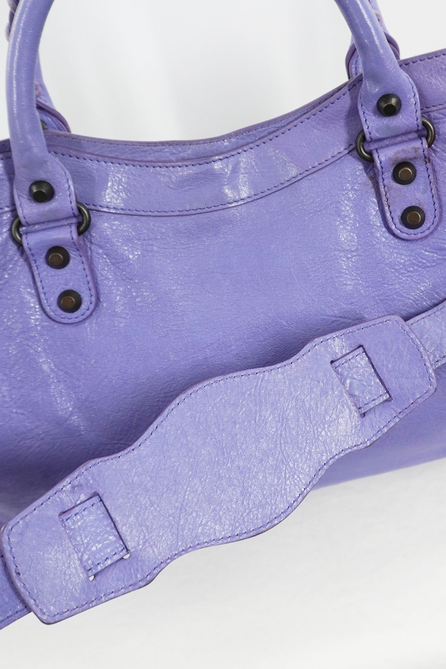 2013 Balenciaga Purple Mauve Medium City Bag Giant 12 Brass Hardware