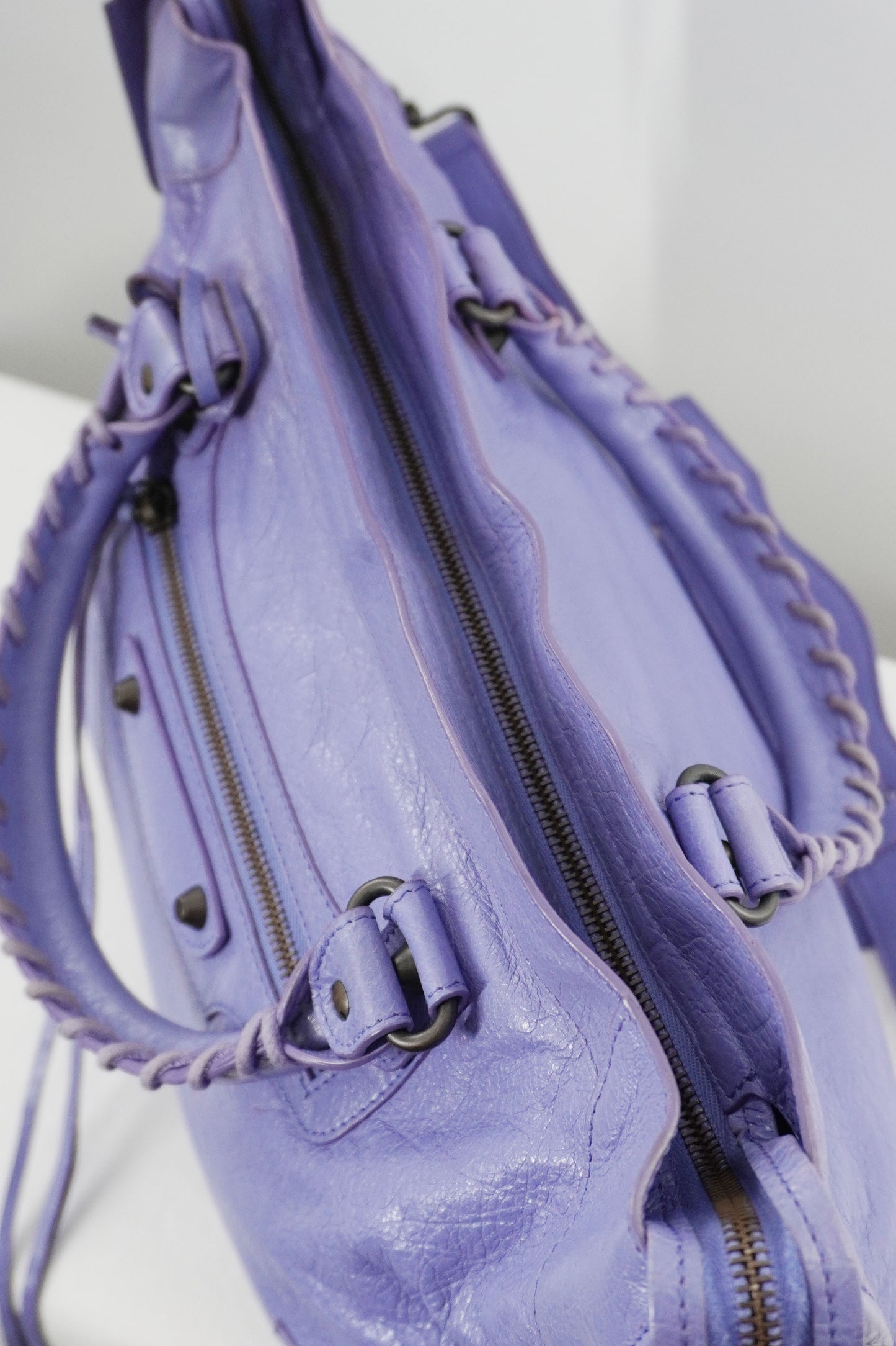 2013 Balenciaga Purple Mauve Medium City Bag Giant 12 Brass Hardware