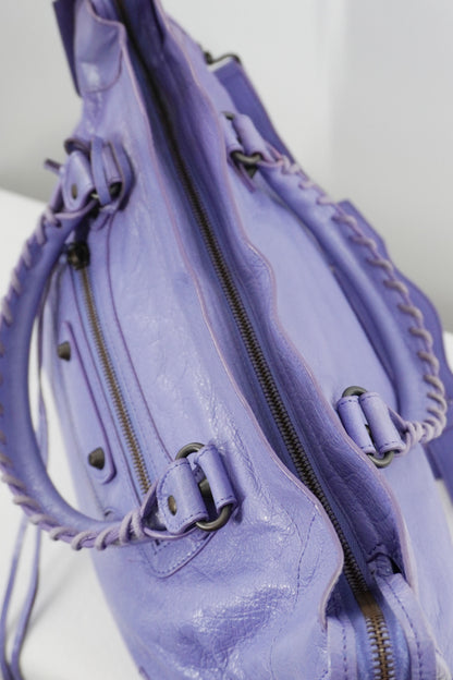 2013 Balenciaga Purple Mauve Medium City Bag Giant 12 Brass Hardware