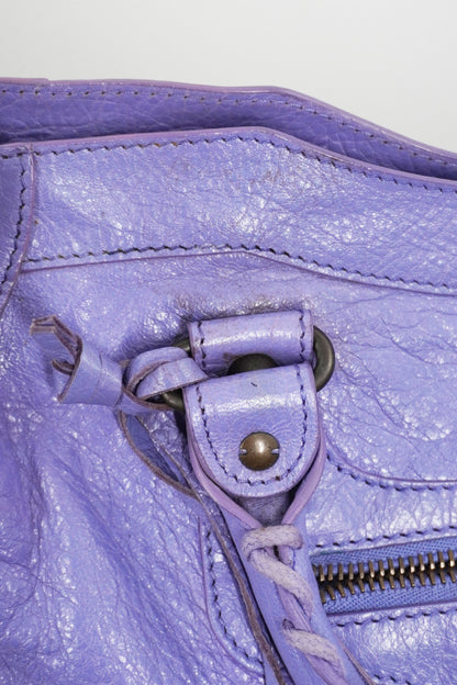 2013 Balenciaga Purple Mauve Medium City Bag Giant 12 Brass Hardware
