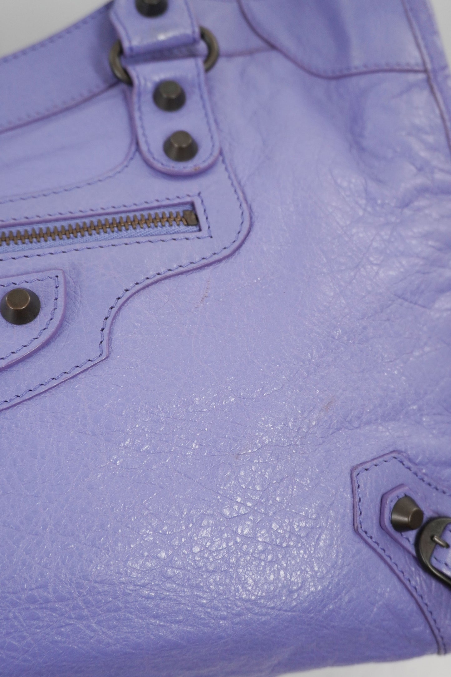 2013 Balenciaga Purple Mauve Medium City Bag Giant 12 Brass Hardware