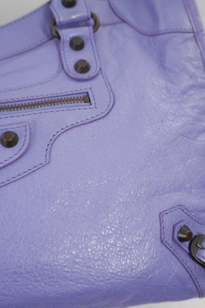 2013 Balenciaga Purple Mauve Medium City Bag Giant 12 Brass Hardware