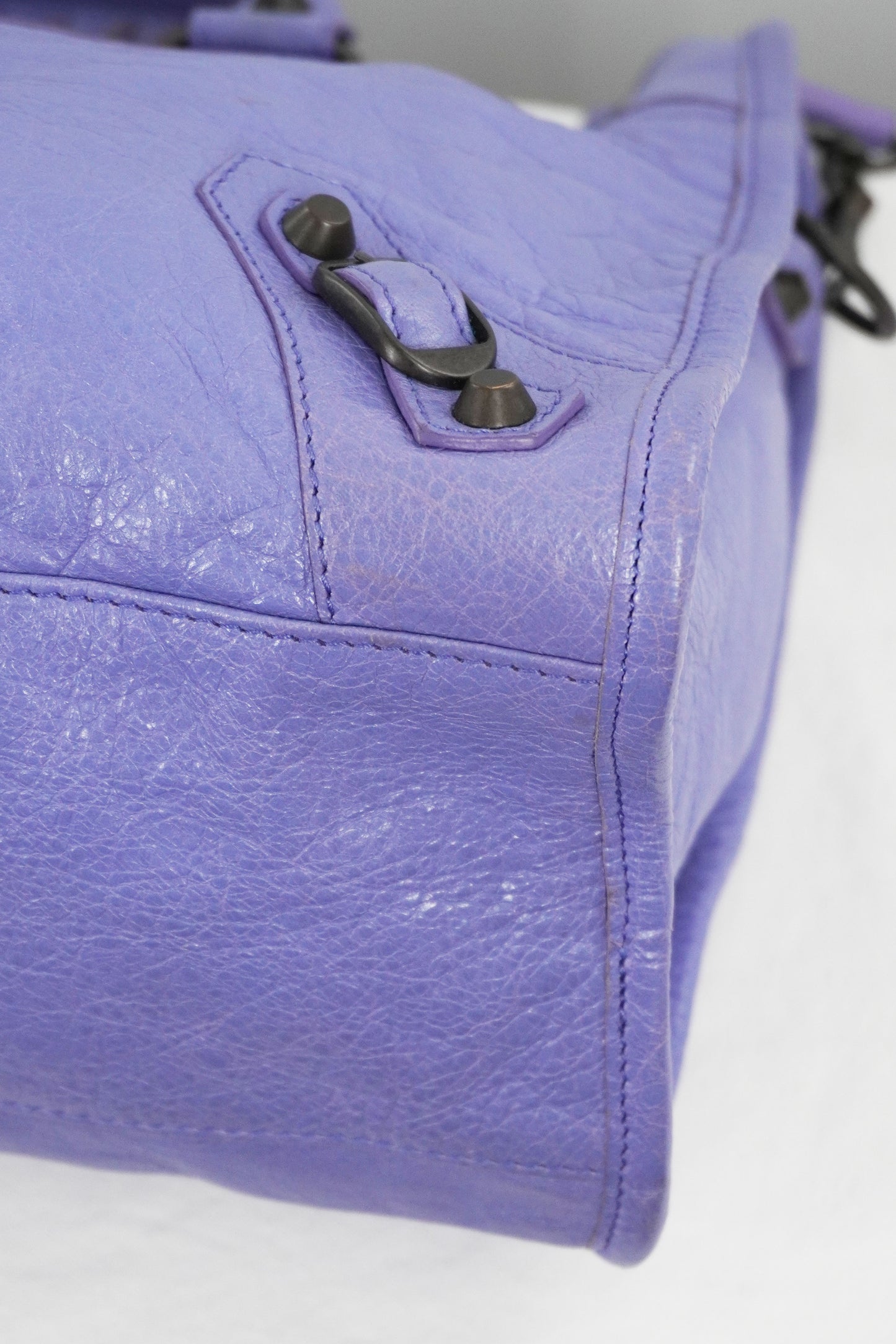 2013 Balenciaga Purple Mauve Medium City Bag Giant 12 Brass Hardware