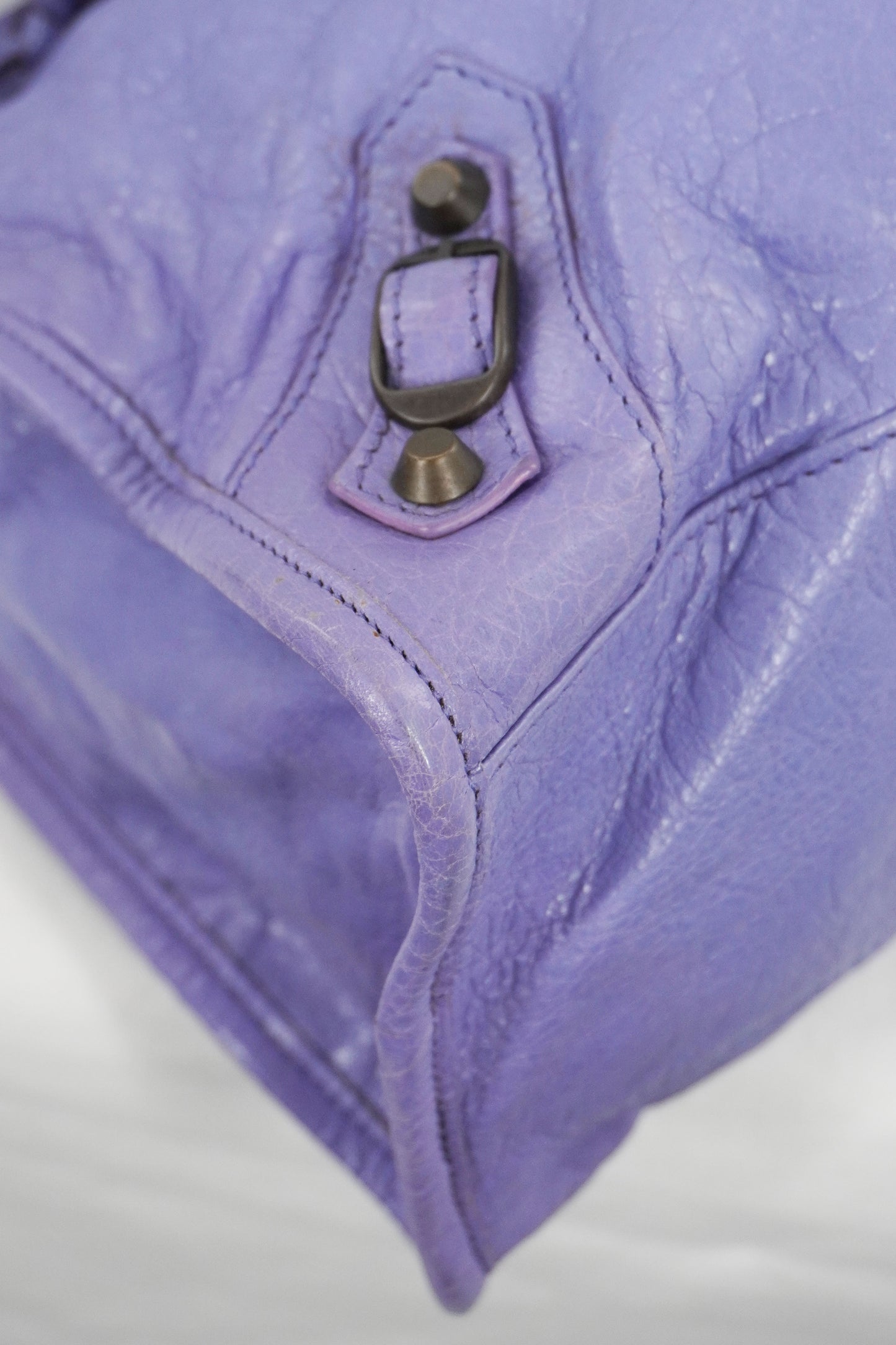 2013 Balenciaga Purple Mauve Medium City Bag Giant 12 Brass Hardware