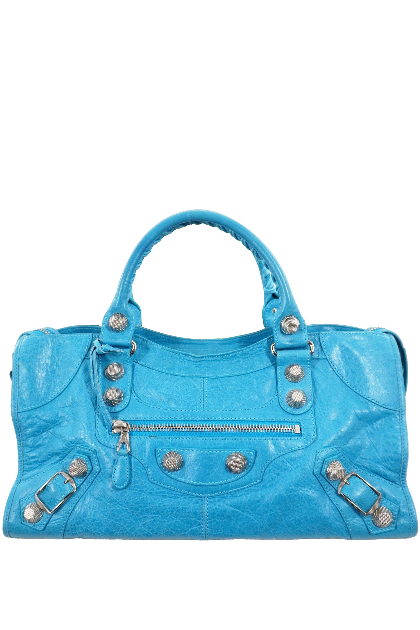 S/S 2011 Balenciaga Bleu Paon Part Time Bag Giant 21 Silver Hardware
