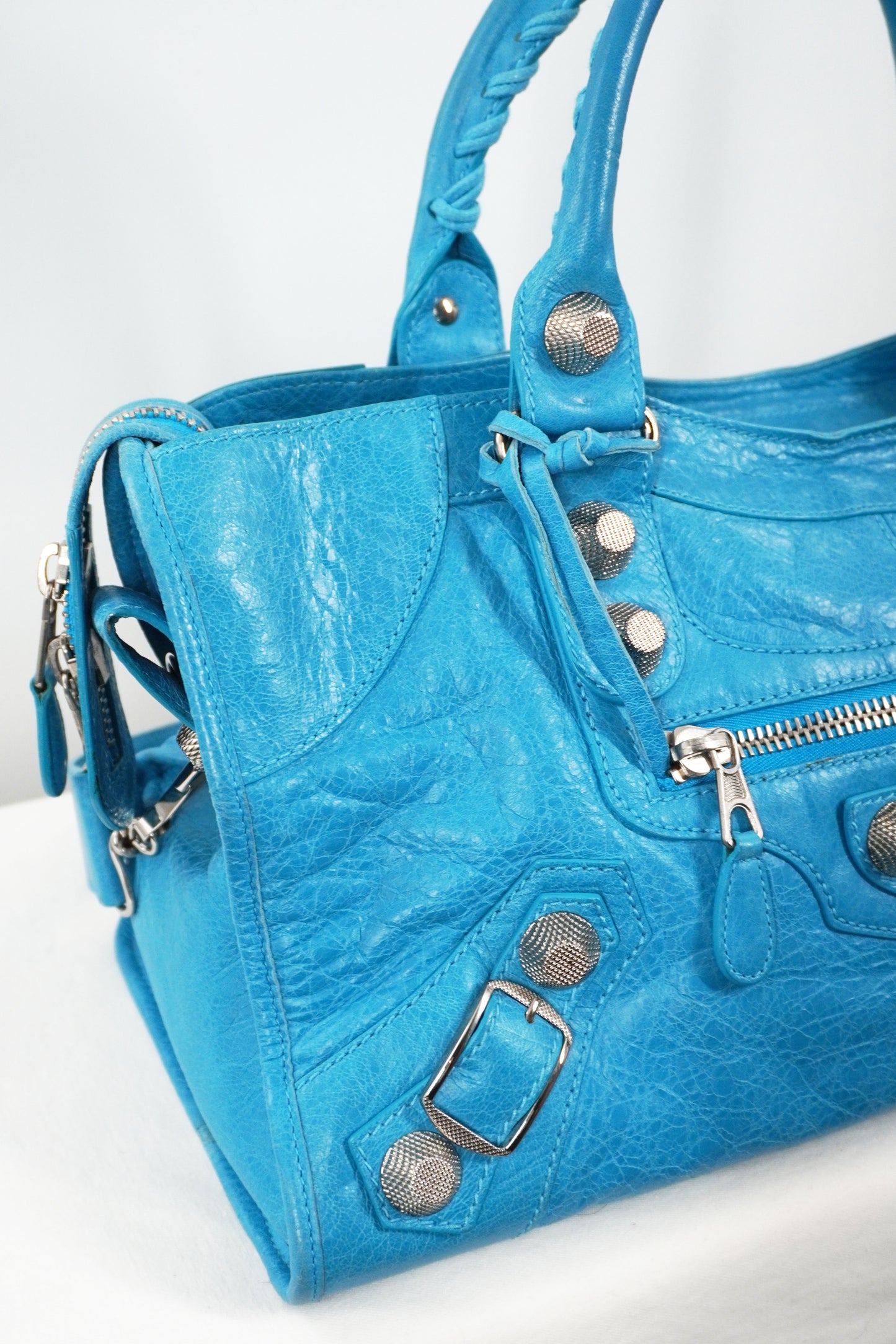 S/S 2011 Balenciaga Bleu Paon Part Time Bag Giant 21 Silver Hardware