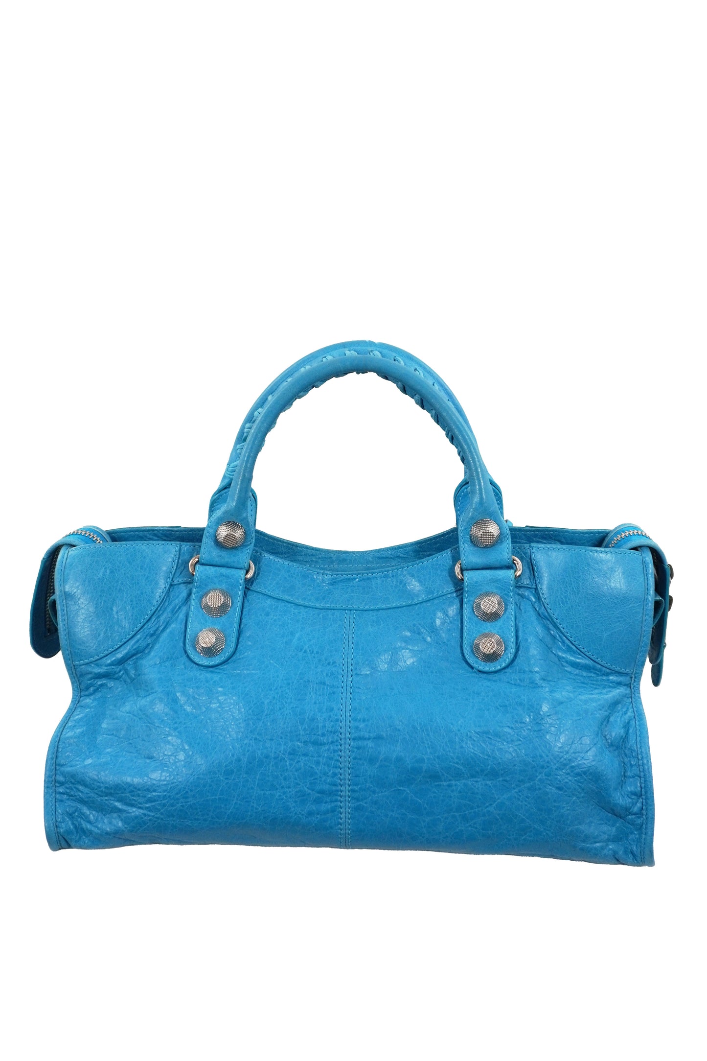 S/S 2011 Balenciaga Bleu Paon Part Time Bag Giant 21 Silver Hardware