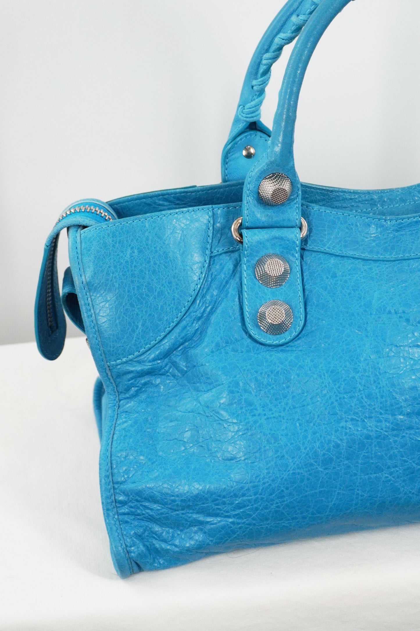 S/S 2011 Balenciaga Bleu Paon Part Time Bag Giant 21 Silver Hardware