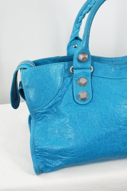 S/S 2011 Balenciaga Bleu Paon Part Time Bag Giant 21 Silver Hardware