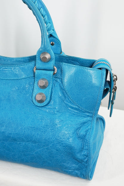 S/S 2011 Balenciaga Bleu Paon Part Time Bag Giant 21 Silver Hardware