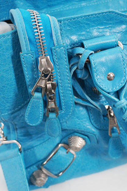 S/S 2011 Balenciaga Bleu Paon Part Time Bag Giant 21 Silver Hardware