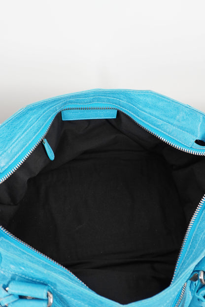 S/S 2011 Balenciaga Bleu Paon Part Time Bag Giant 21 Silver Hardware