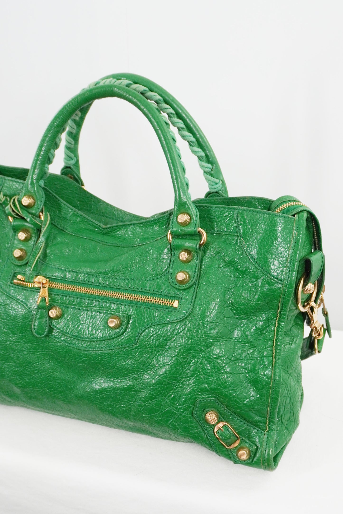 S/S 2015 Balenciaga Vert Trefle Medium City Giant 12 Gold Hardware