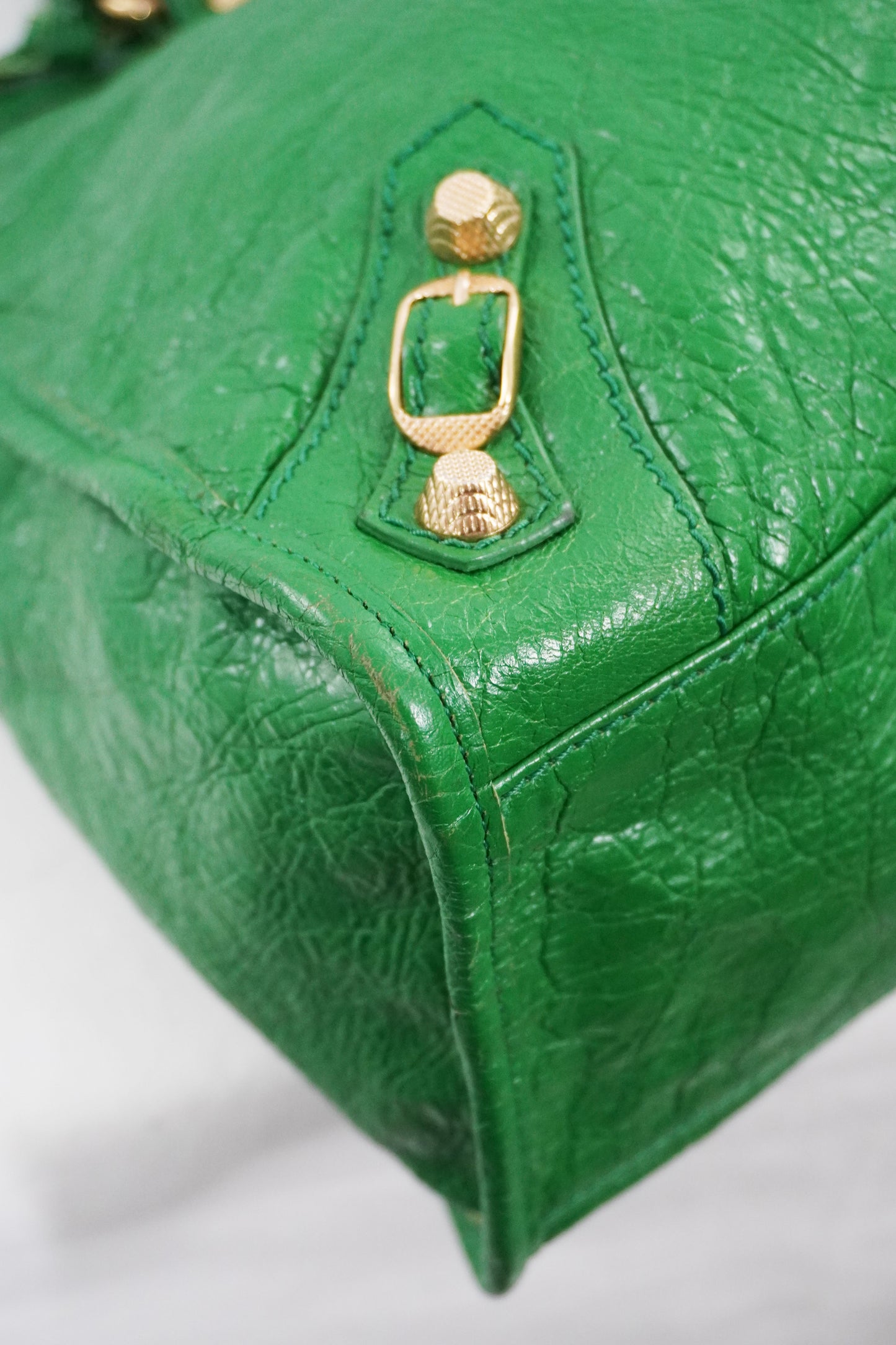 S/S 2015 Balenciaga Vert Trefle Medium City Giant 12 Gold Hardware