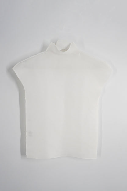 Issey Miyake Me White Short Sleeve Top