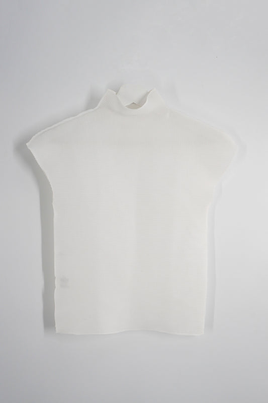 Issey Miyake Me White Short Sleeve Top