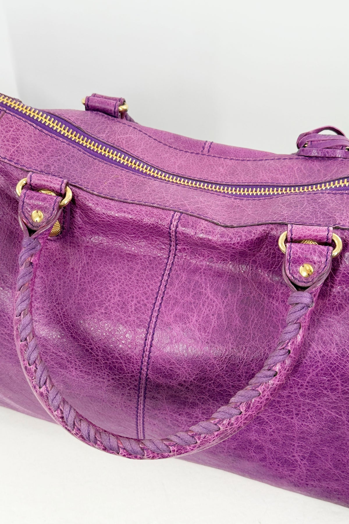 F/W 2013 Balenciaga Purple Ultraviolet Work Tote Giant 12 Gold Hardware