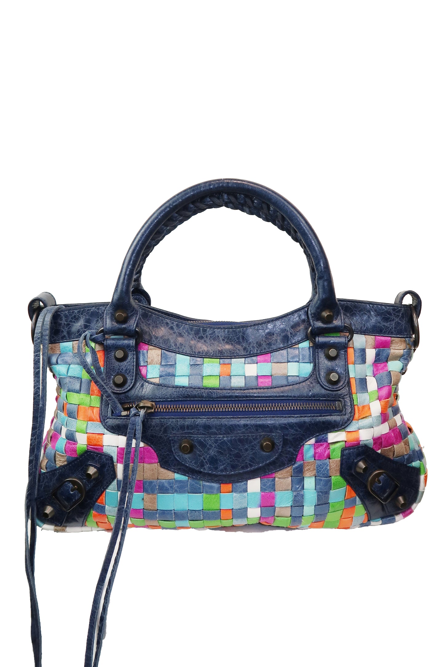 Balenciaga Classic First Bag Lattice Woven Multicolor