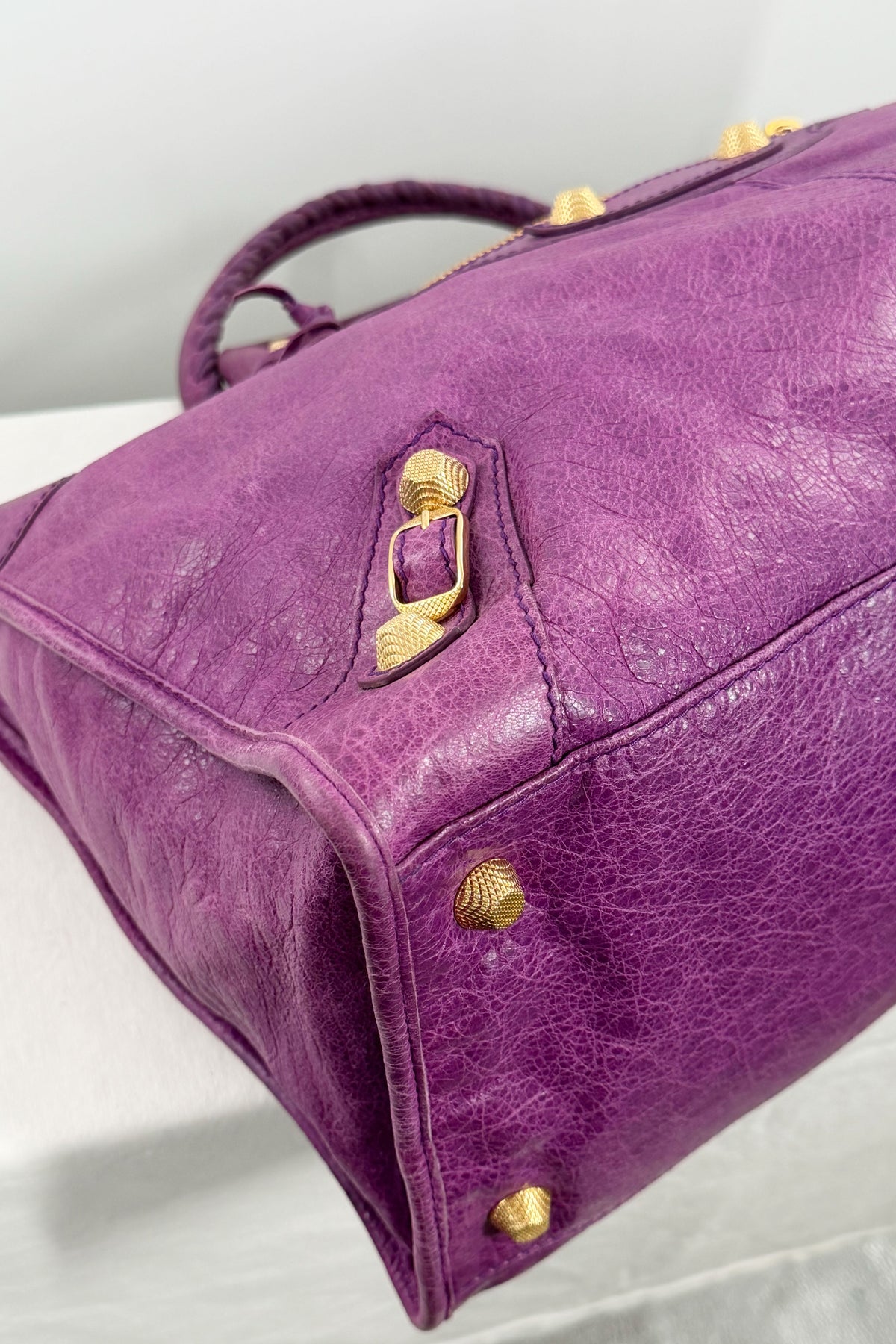 F/W 2013 Balenciaga Purple Ultraviolet Work Tote Giant 12 Gold Hardware