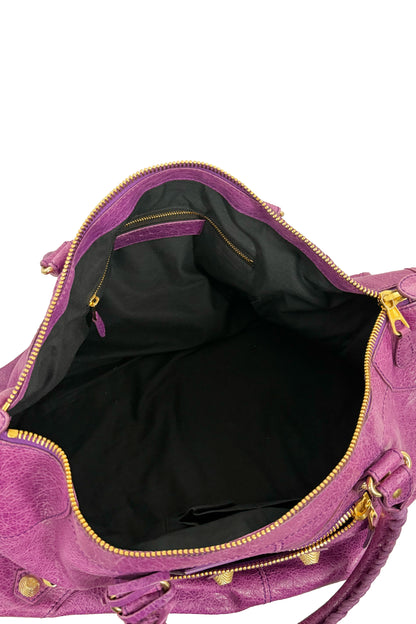F/W 2013 Balenciaga Purple Ultraviolet Work Tote Giant 12 Gold Hardware