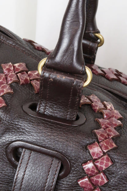 Bottega Veneta Nappa Intrecciato Accordion Satchel Moro