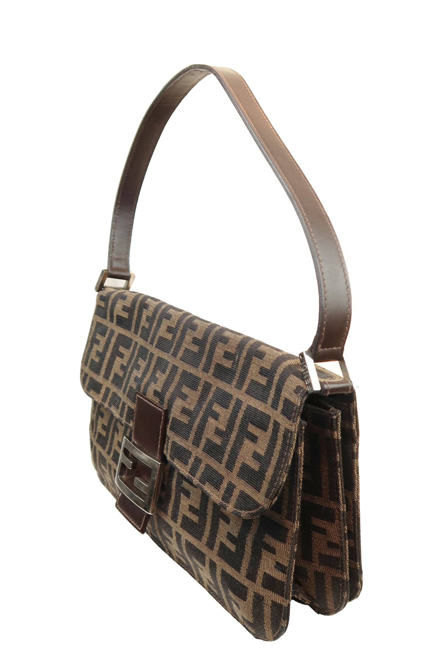Fendi Zucca Baguette Accordion Shoulder Bag