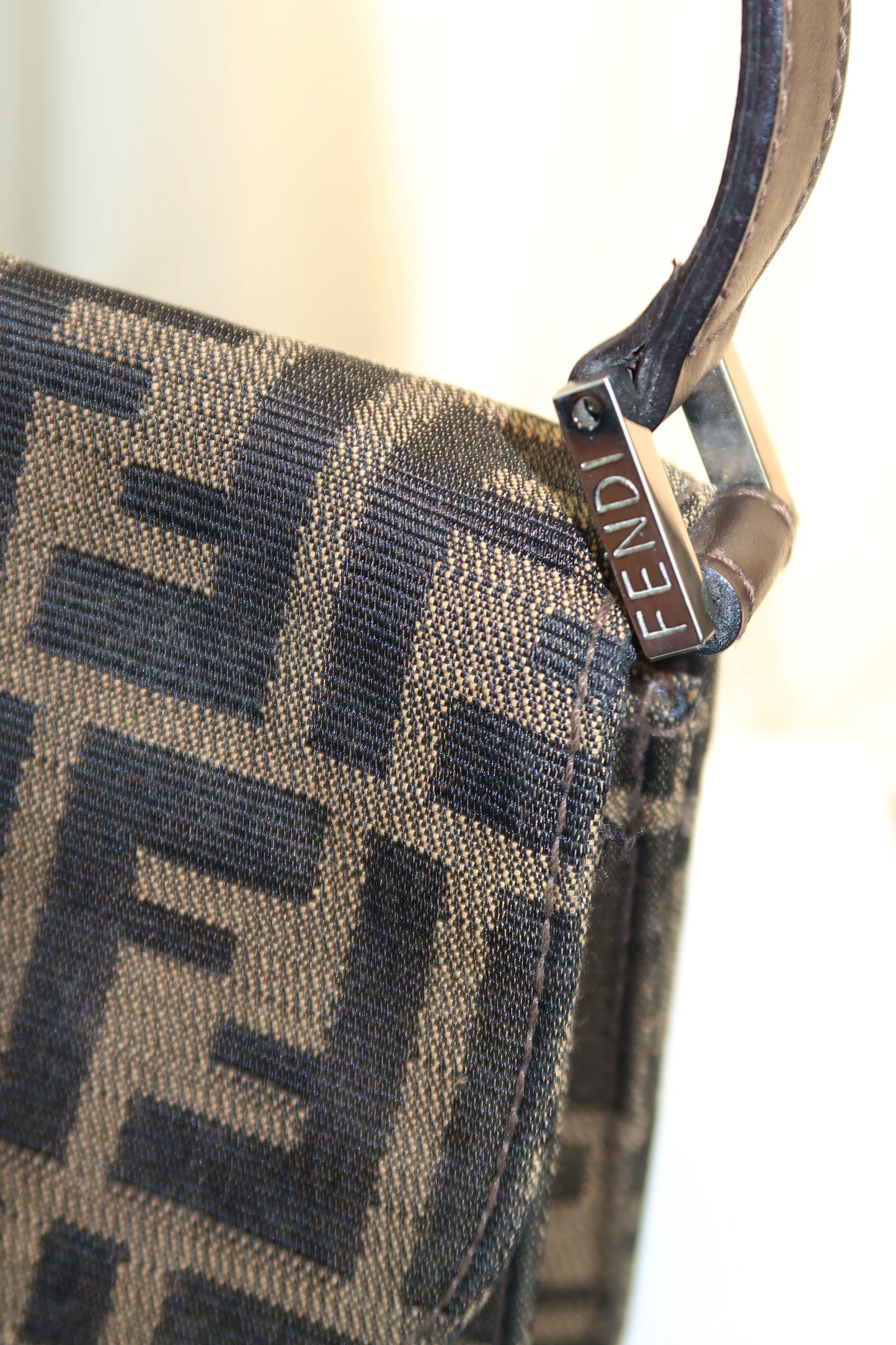 Fendi Zucca Baguette Accordion Shoulder Bag