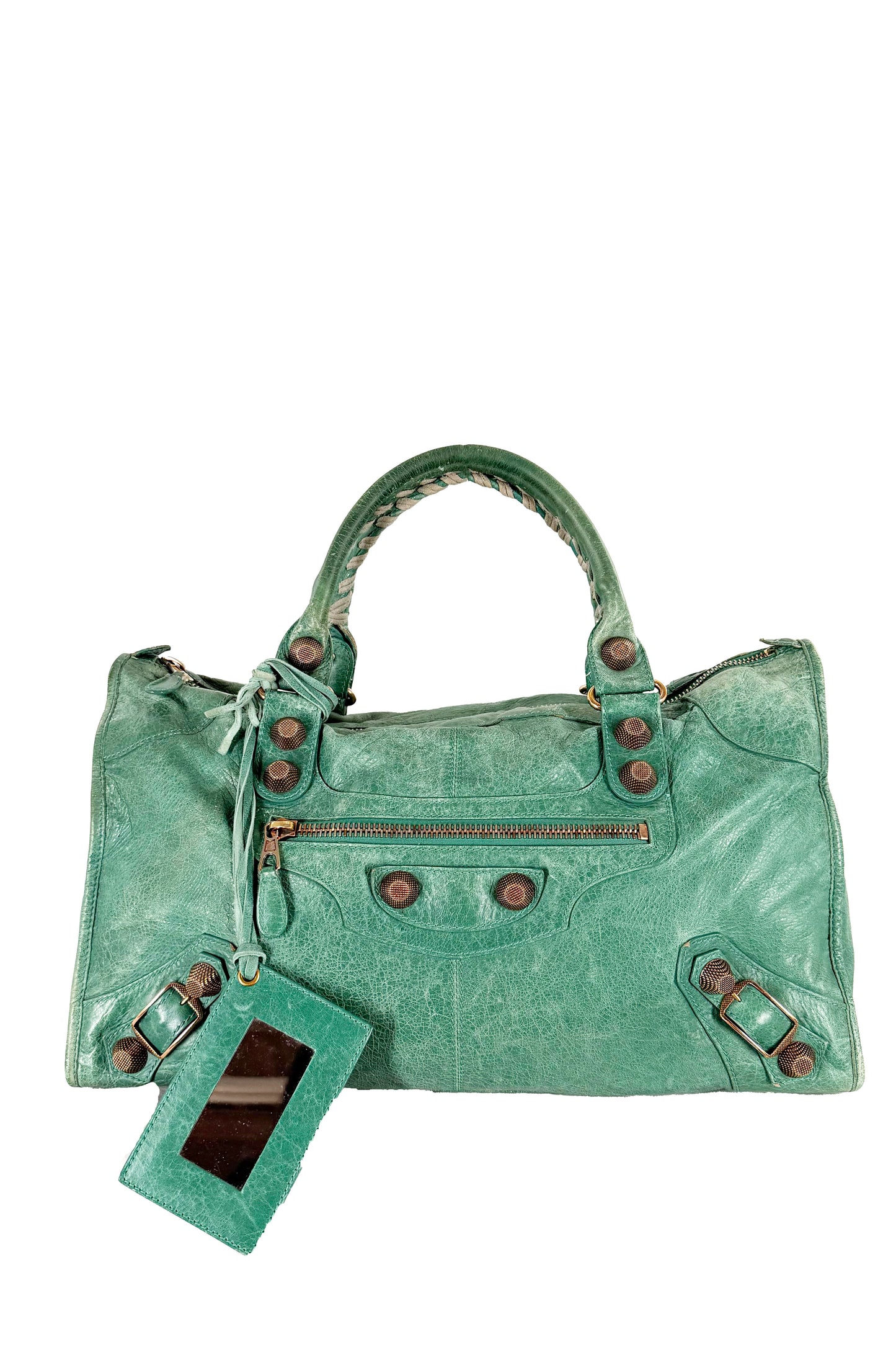 Balenciaga Work Tote Vert Sauge Rose Gold Giant 21 Hardware