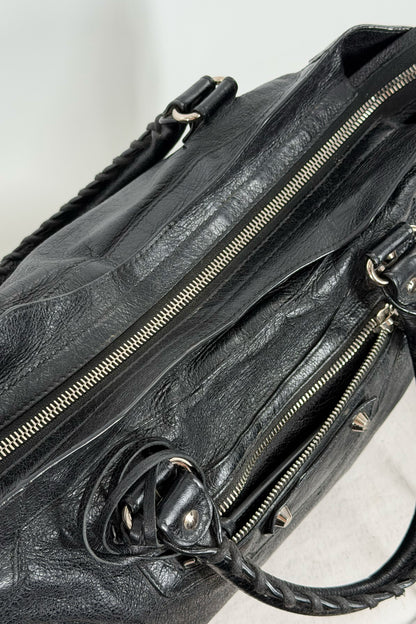 2018 Balenciaga City Bag Black G12 Silver Studs